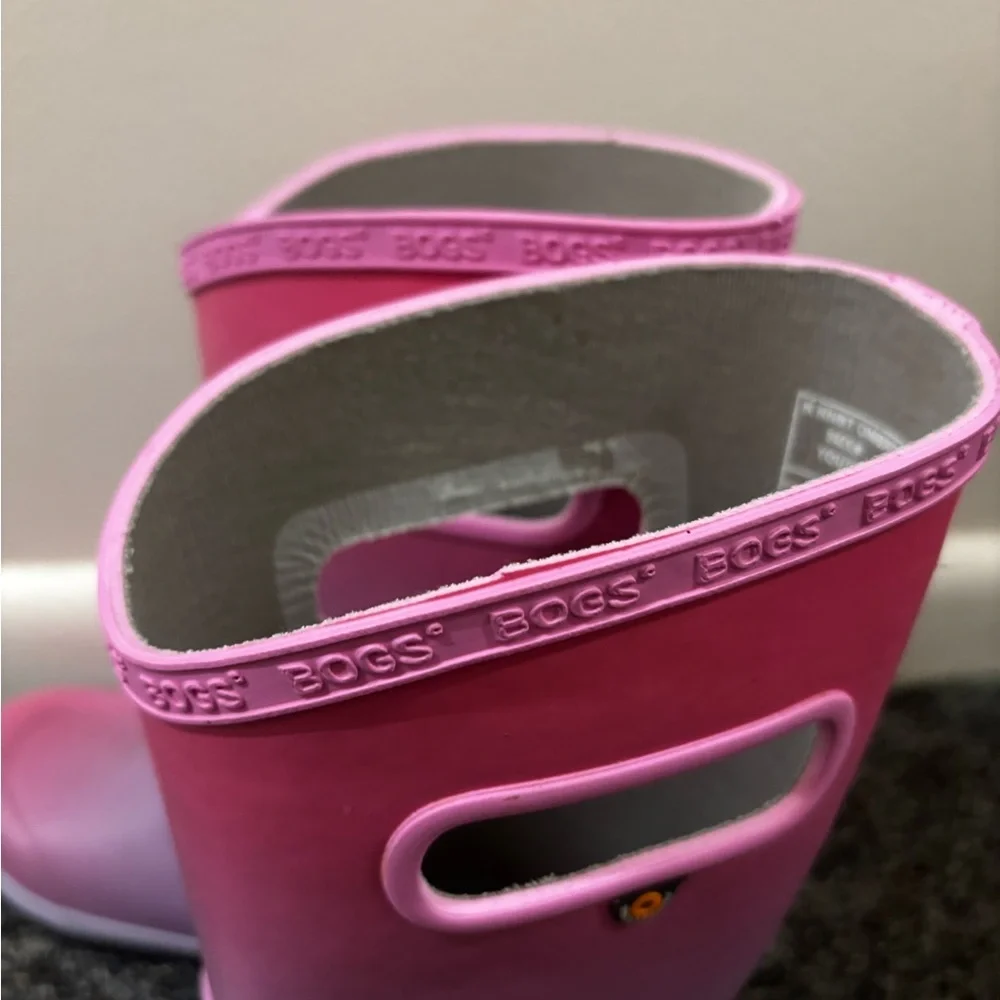 BOGS Kids Ombre Rain Boots Youth 6 – Pink Purple Waterproof Rubber Boots